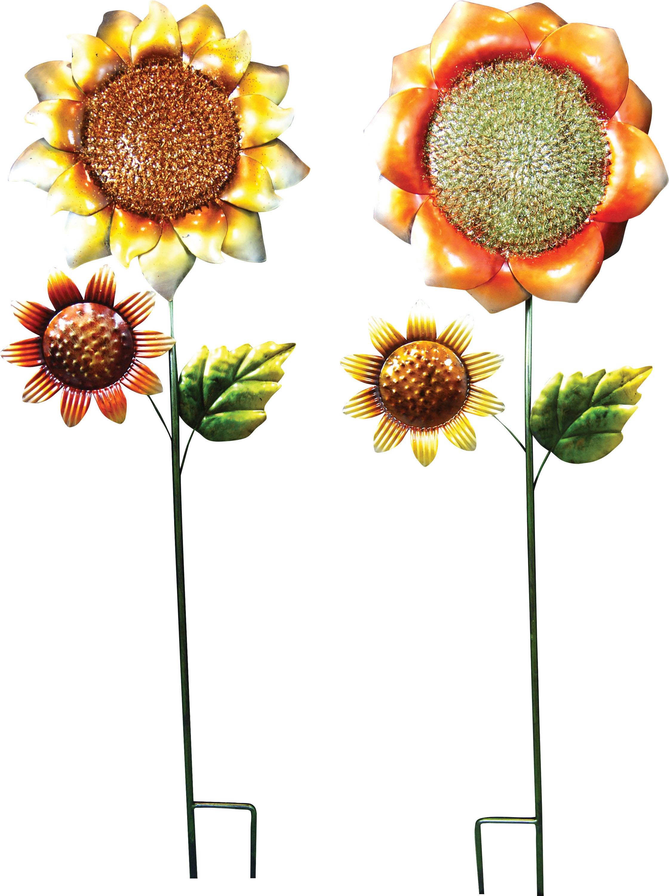 Recycled Metal Giant Sunflower Stake Yard Decor