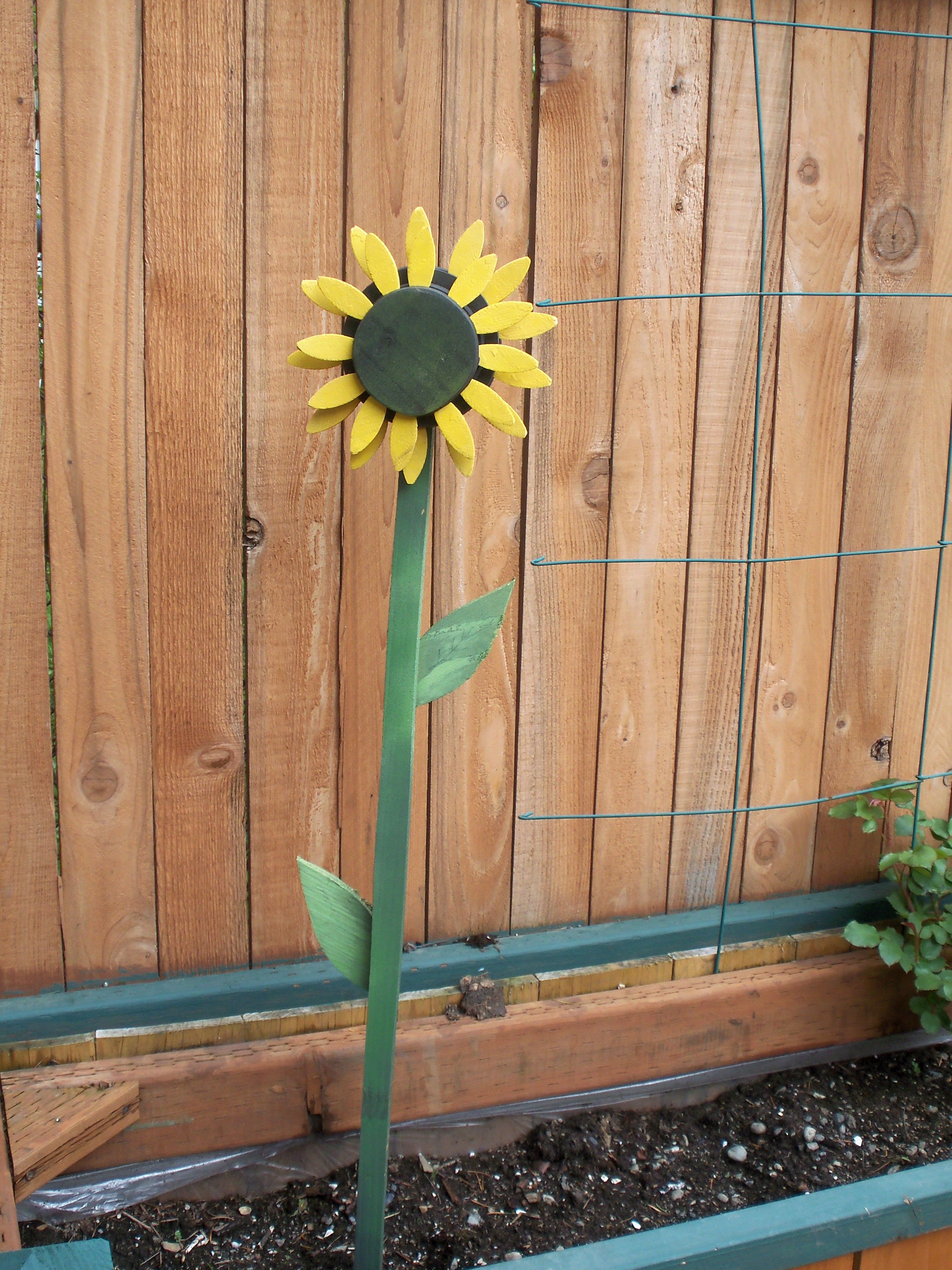 Yk Decor Metal Sunflower Garden Stake Large Flower Yard Stake