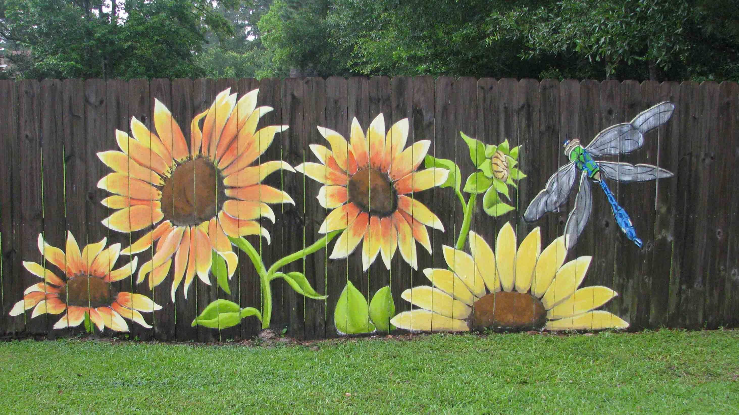 Outdoor Sunflower Mural Garden Mural