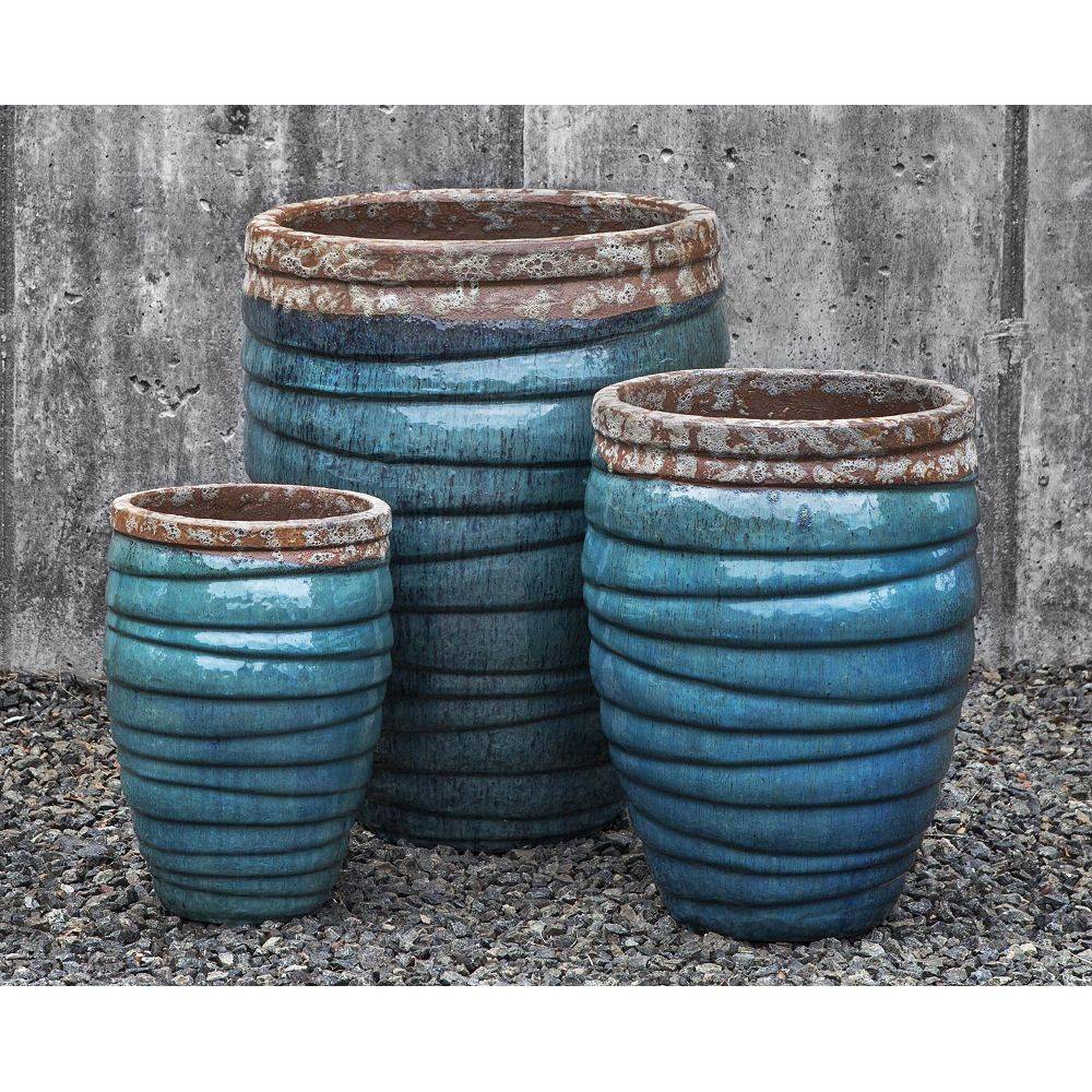 Heritage Garden Tapered Ceramic Pot Green