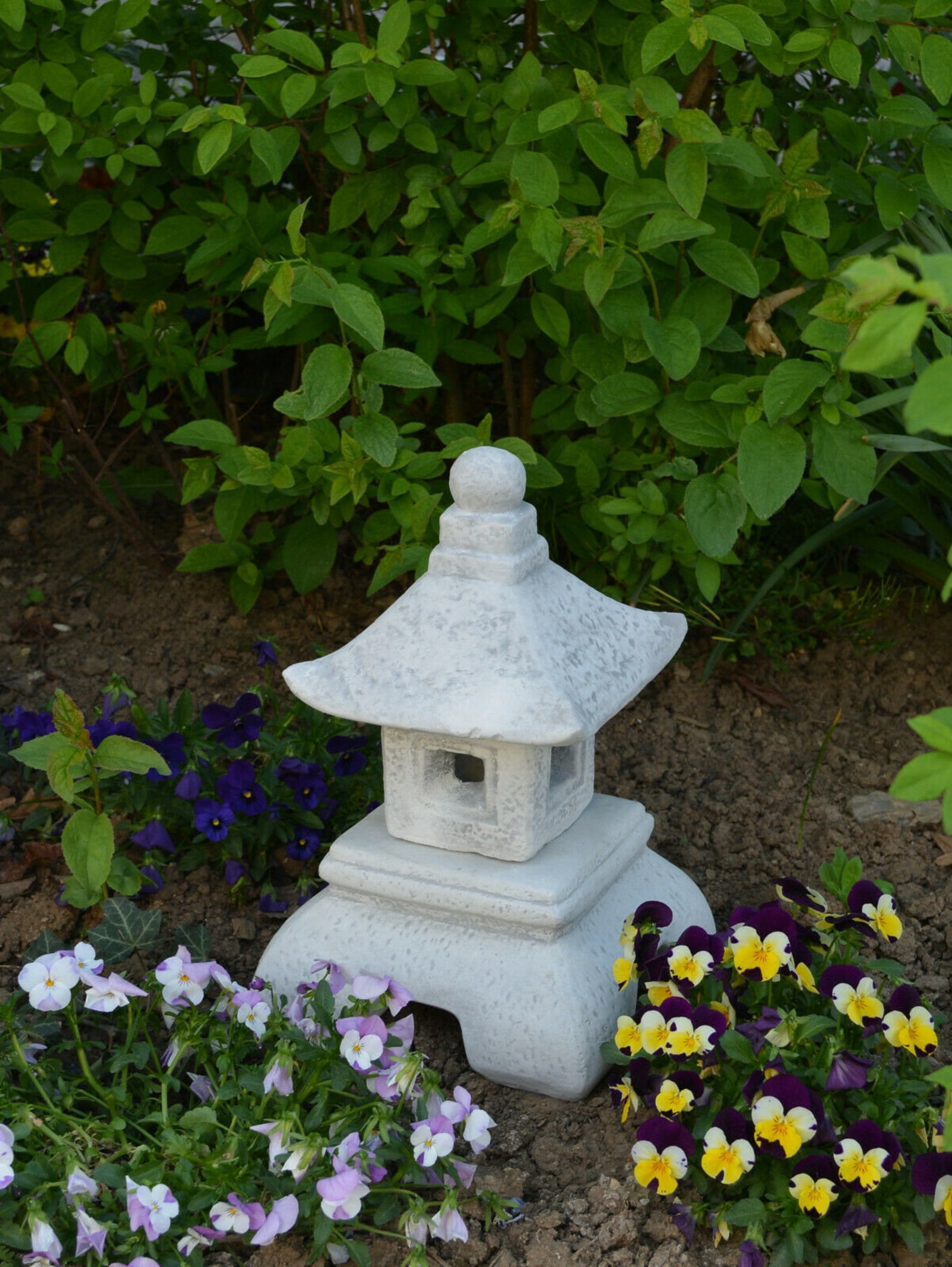 Stone Oriental Japanese Pagoda Garden Ornament Lantern Frost Etsy