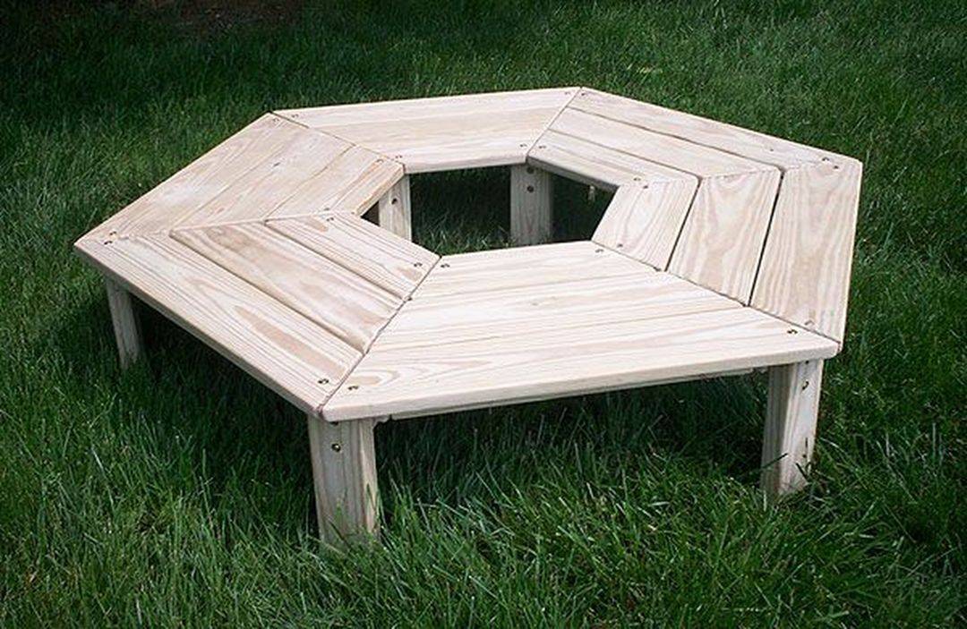 Beautiful Rounded Wooden Bench Ideas