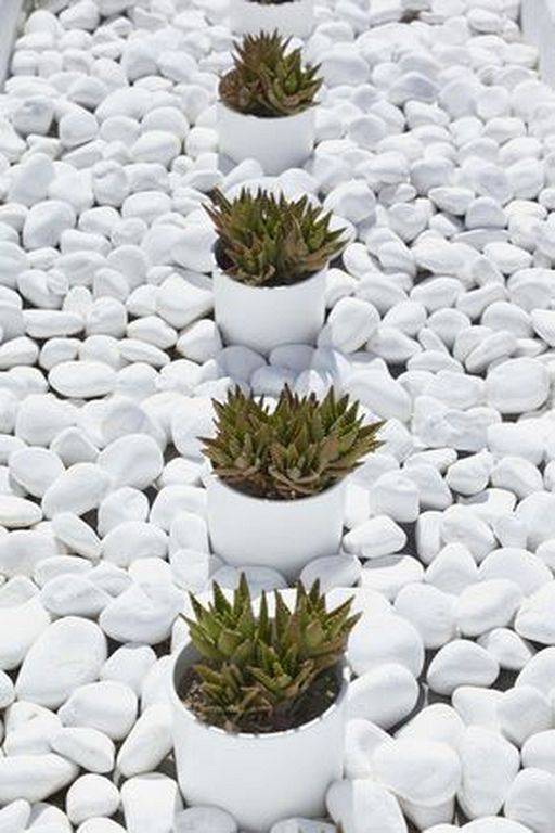 Modern White Stone Landscaping Ideas