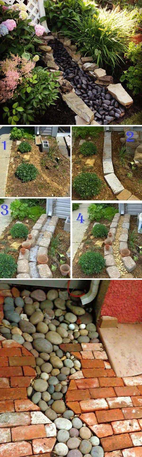 A Decorative Downspout Landscape
