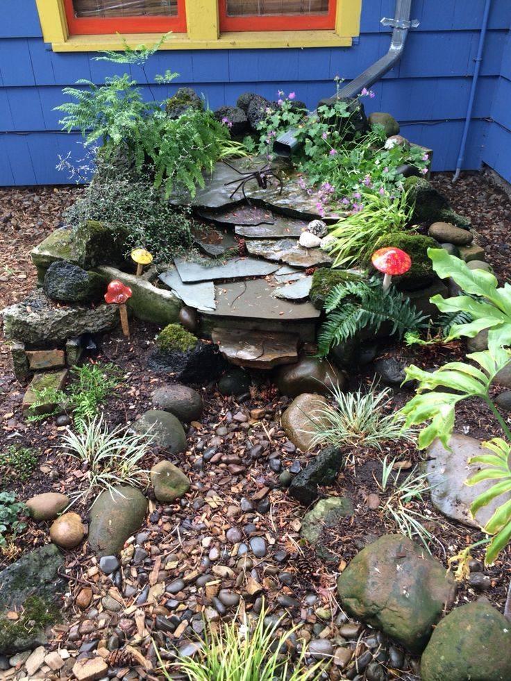 A Decorative Downspout Landscape