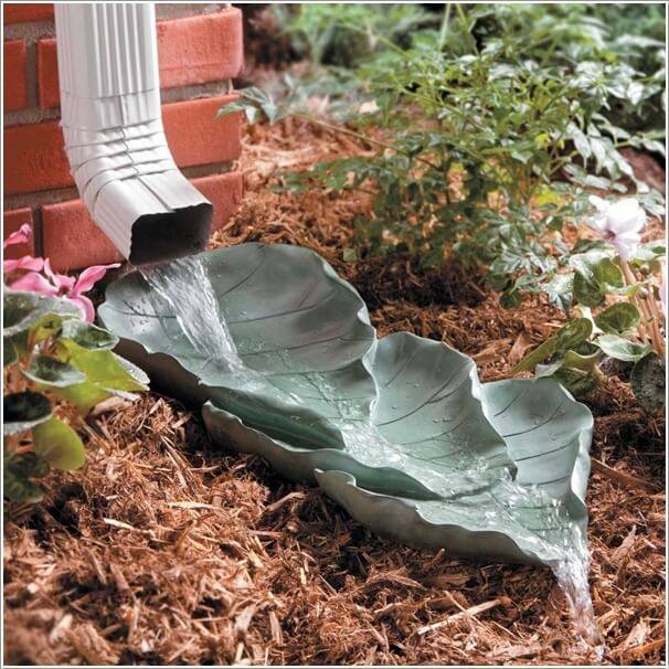 A Decorative Downspout Landscape