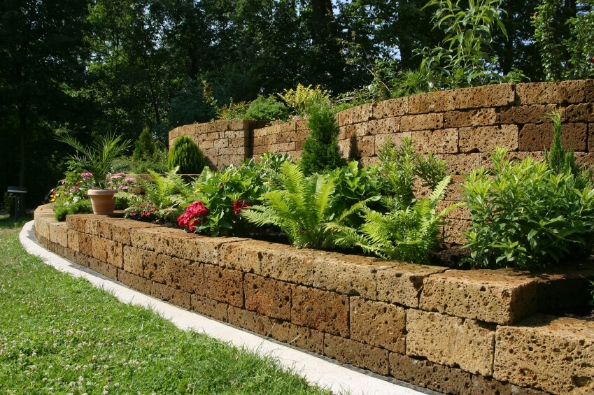Brick Wall Garden Designs