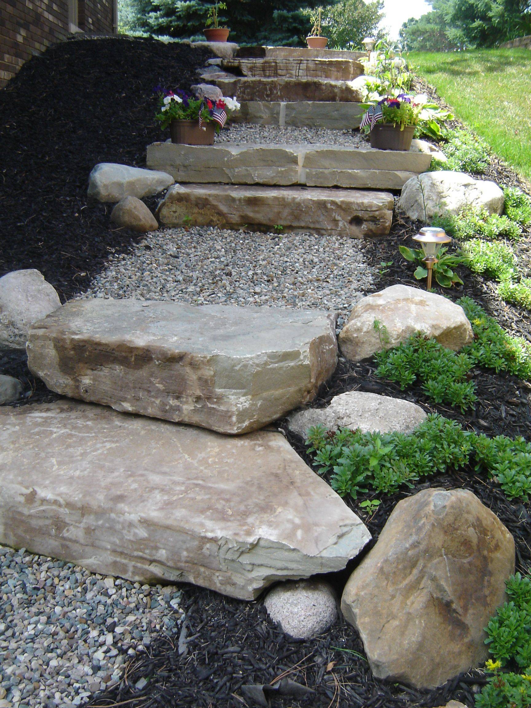 Natural Stone Garden Step Designs