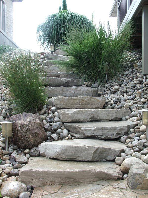 Natural Boulder Step Creations Femia Landscaping