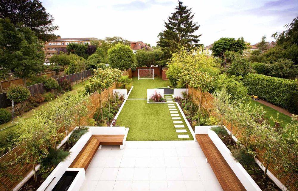 Patio Backyard Long Narrow Glamorous Ideas