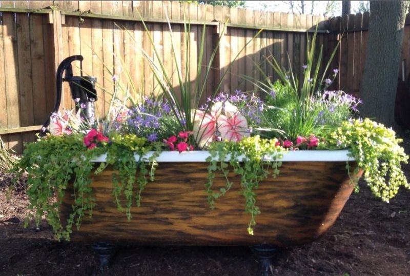 Old Repurposed Claw Foot Tub