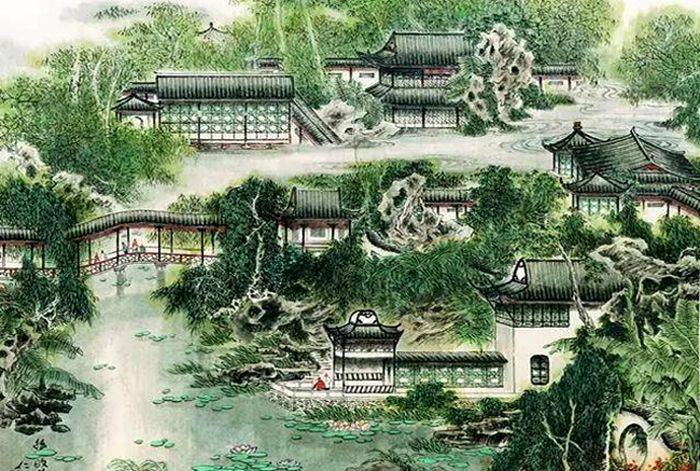 Chinese Garden Dawn Wagner Painting