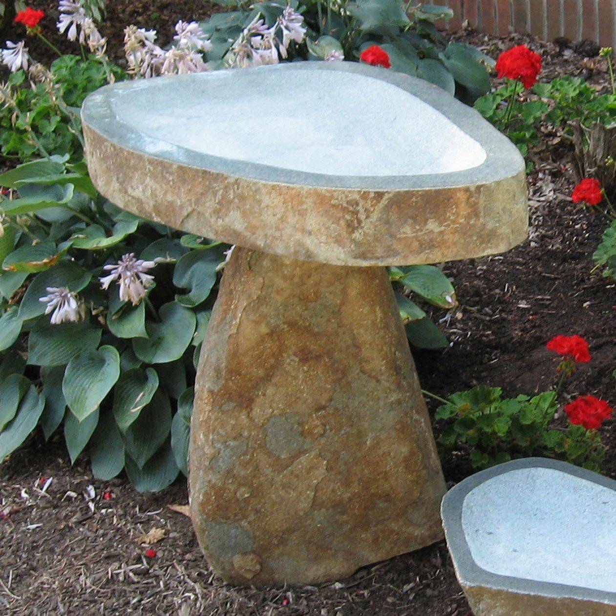 Pure Natural Granite Pink Stone Birdbath Garden Bird Bath