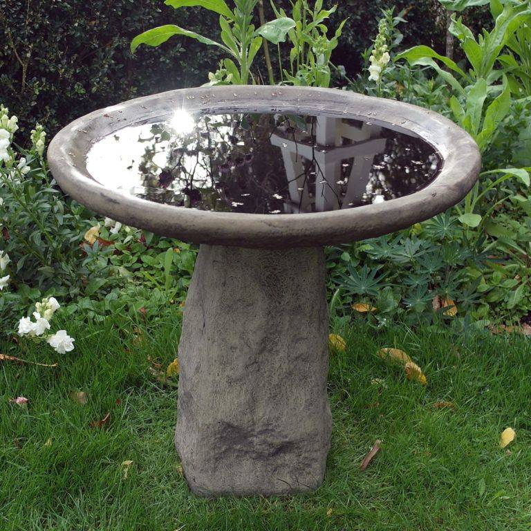 Spiral Design Stone Birdbath Garden Bird Bath Feeder