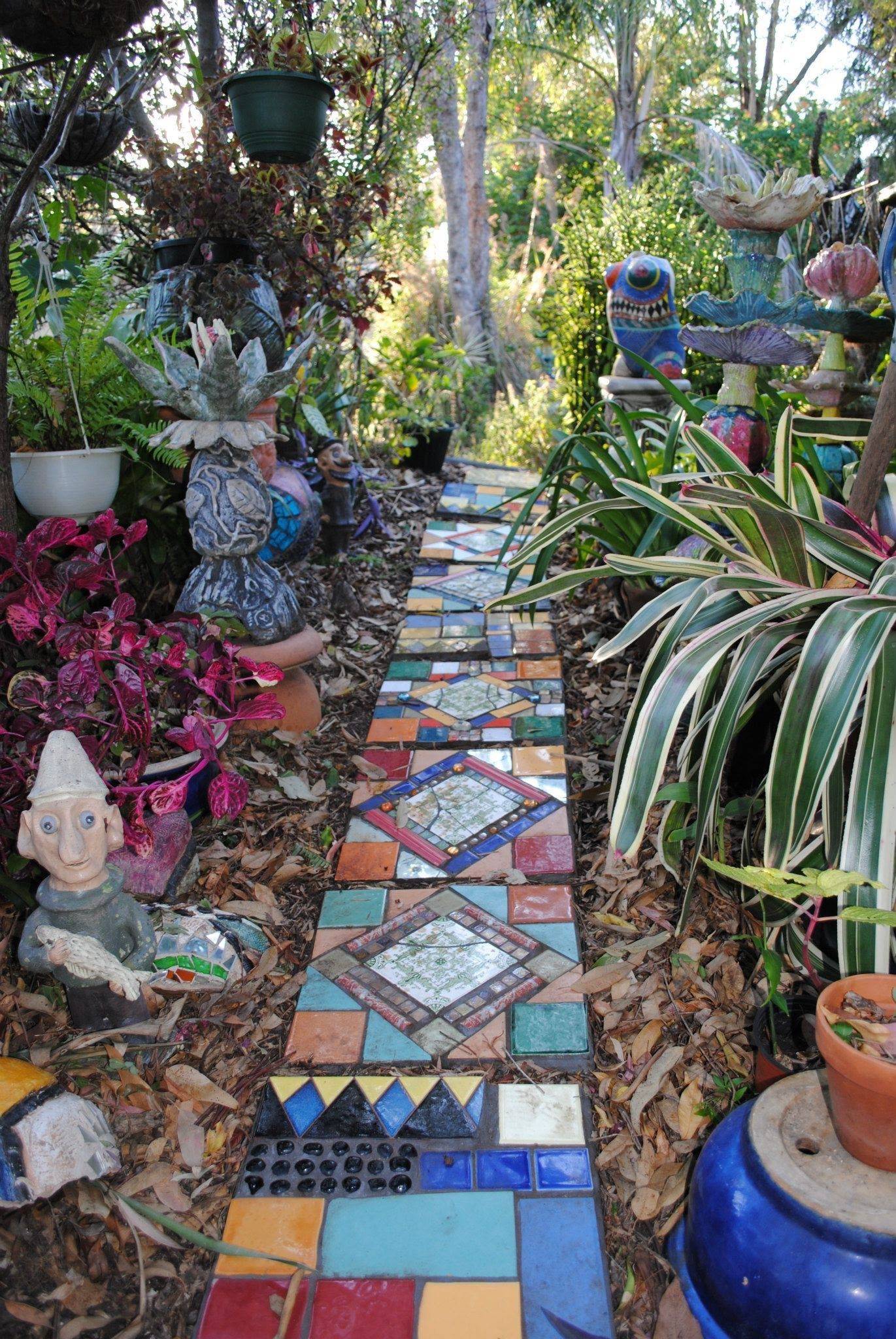 Garden Pathway Pebble Mosaic Ideas