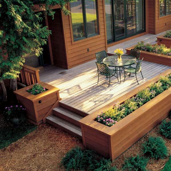Ipe Deck Patio Raised Garden Bed Hobsonlandscapescom