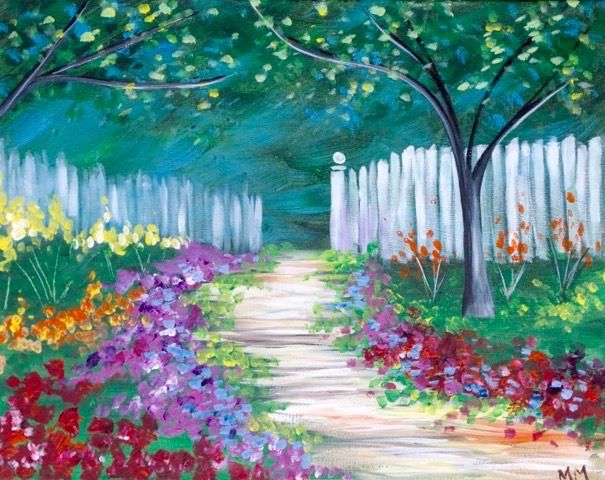 Spring Garden Original Acrylic Painting
