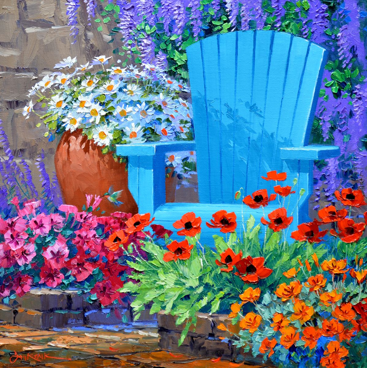 Spring Garden Original Acrylic Painting