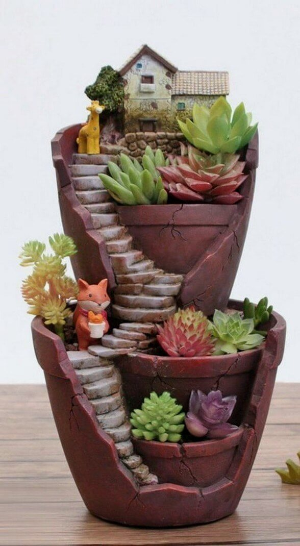 Broken Pot Succulent Garden Succulent Pots