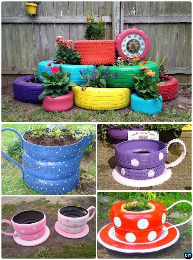 Colorful Upcycled Planters