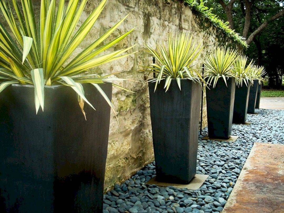 Modern Outdoor Big Concrete Planters Pots Balcony Decoration Ideas