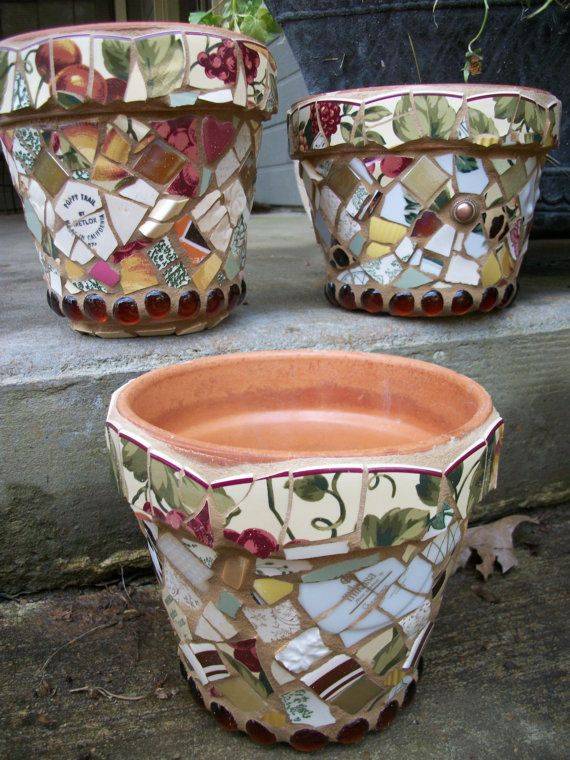 White Mosaic Plant Pot