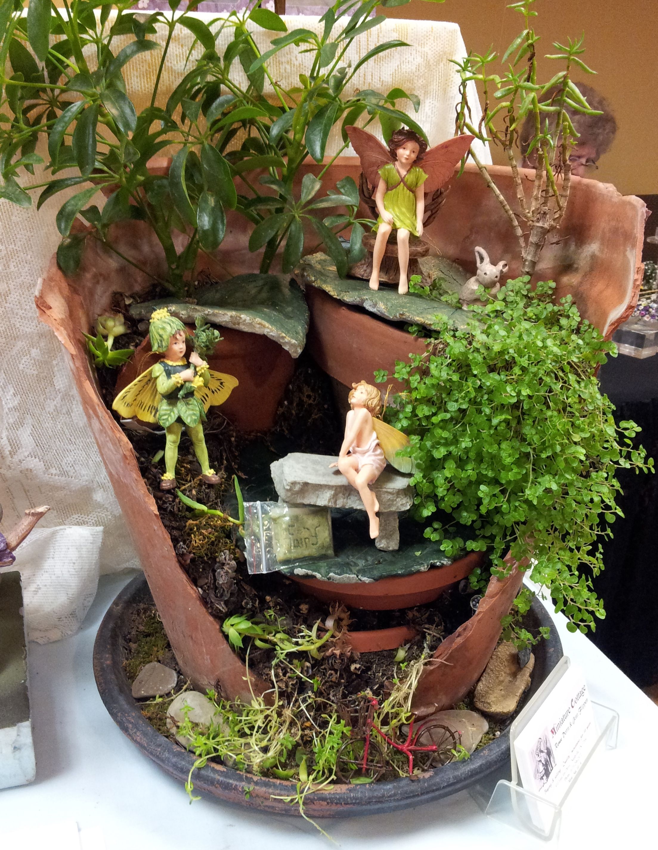Broken Clay Pot Fairy Garden