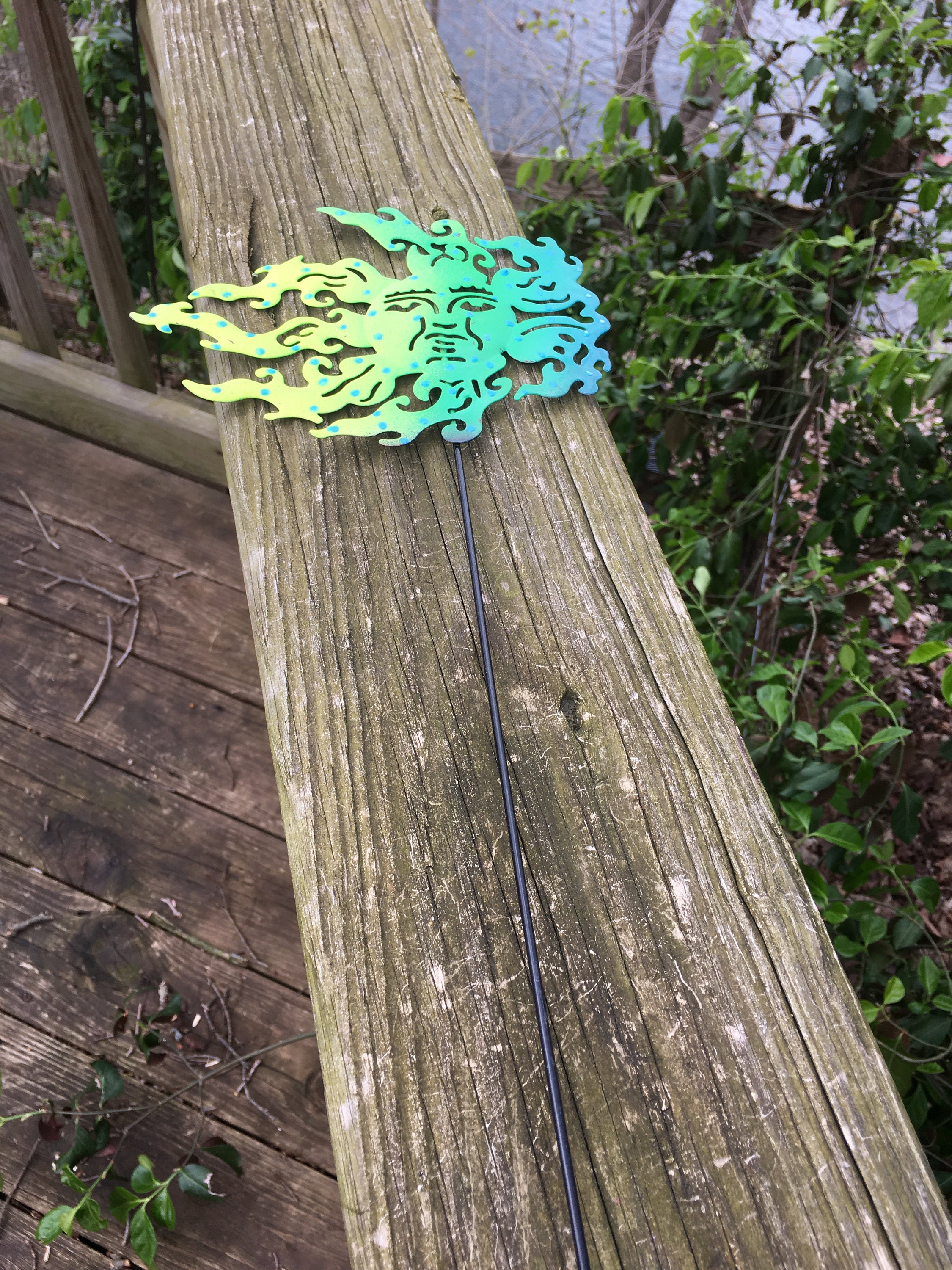 Three Metal Pumpkin Stakes Metal