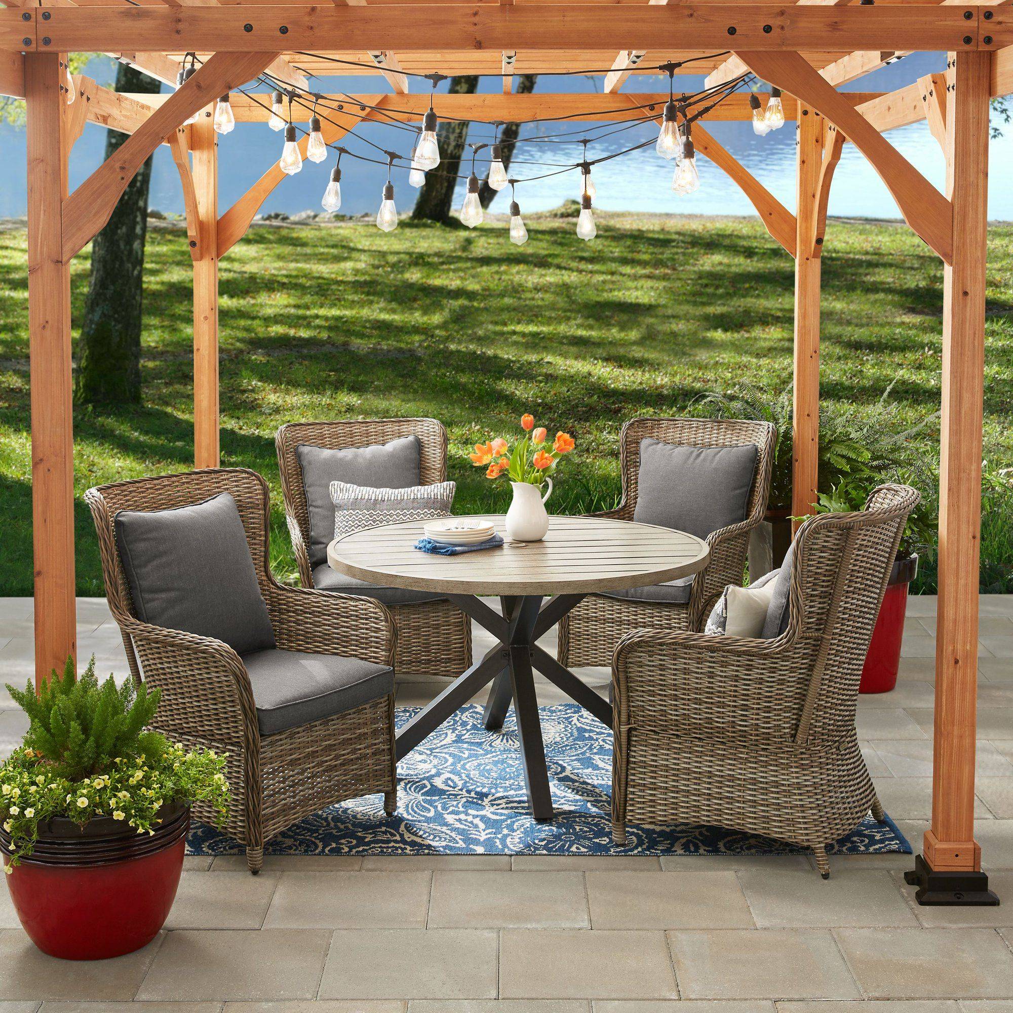Better Homes Gardens Sandcrest Seagrass Outdoor Wicker Swivel Rocker