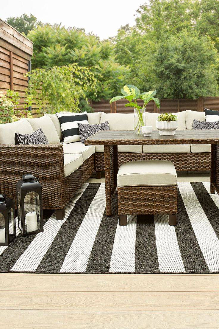 Piece Patio Wicker Sectional Set