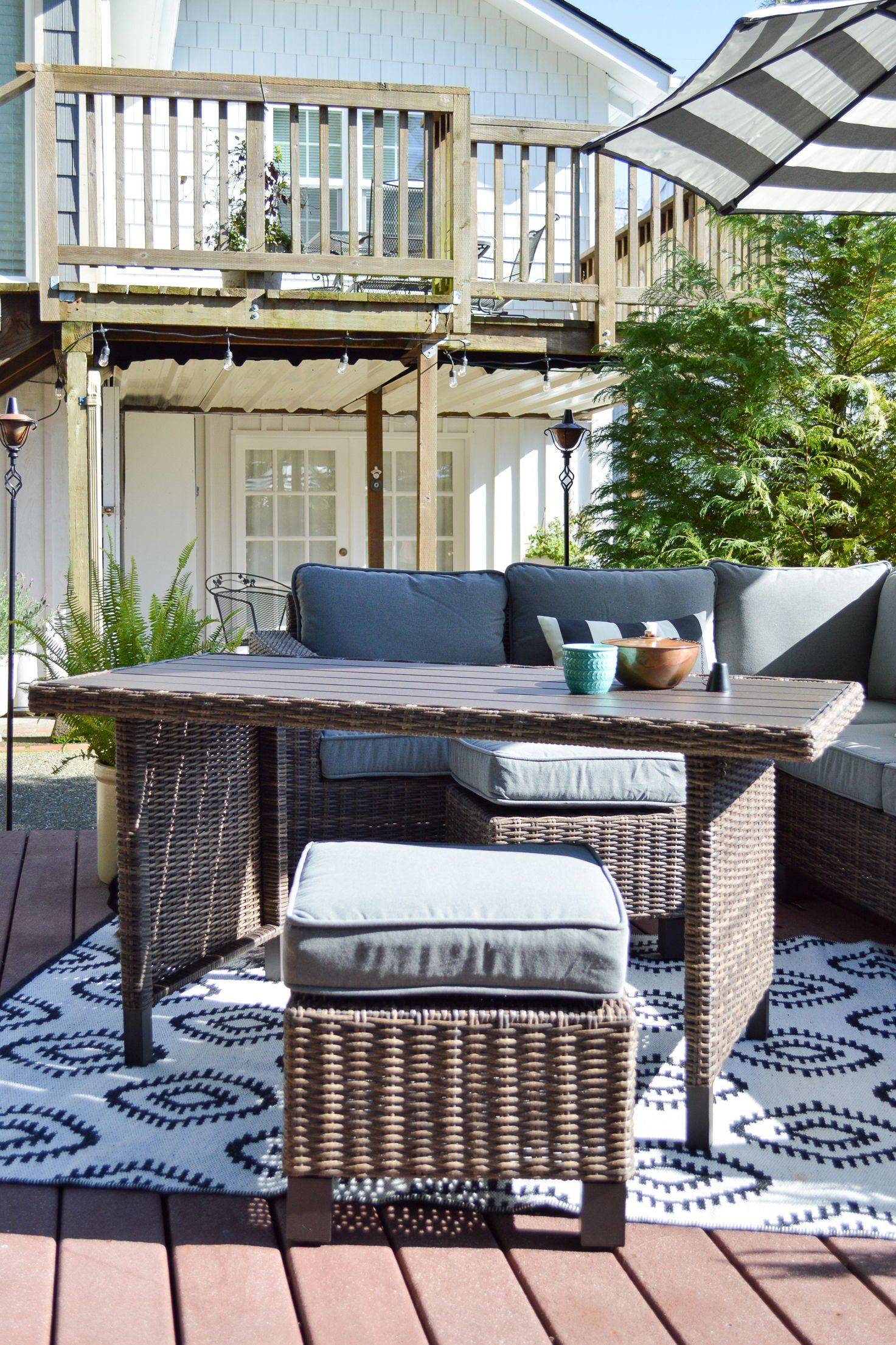 Brookebury All Weather Wicker Sofa Sectional Patio Dining Set Sofa