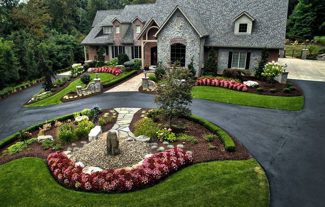 Best Ideas Circular Driveway Landscaping Big Half Circle Driveway