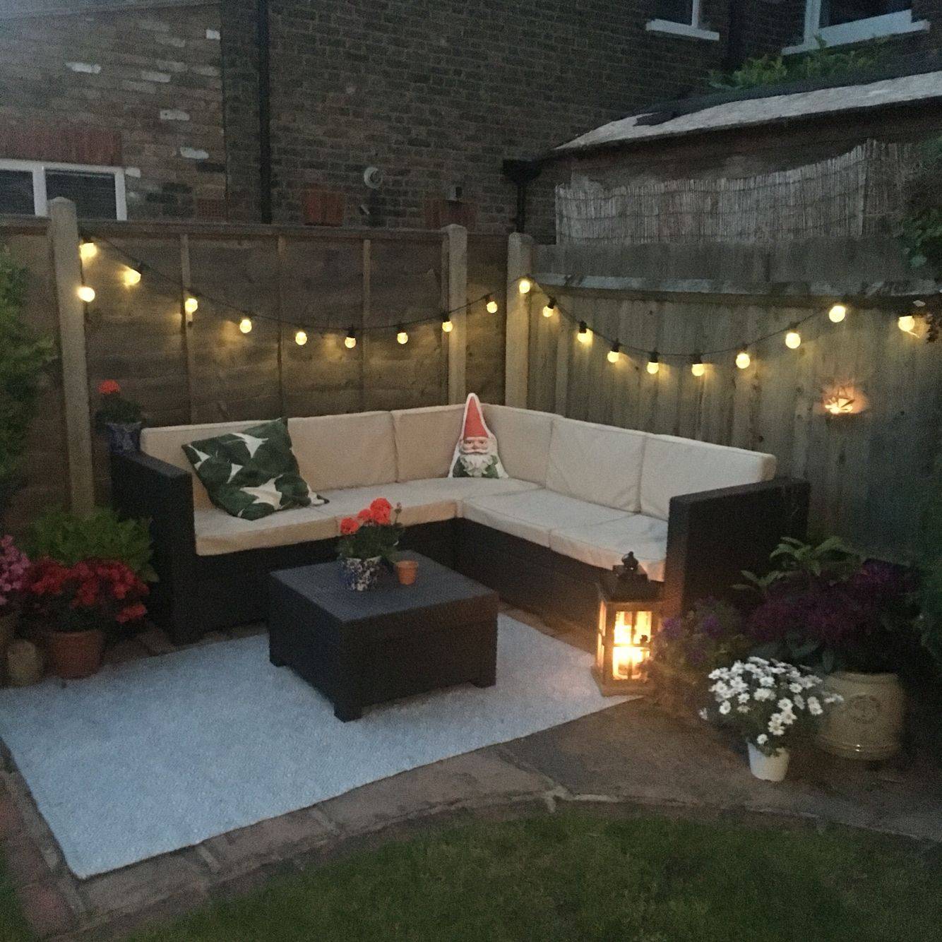 Small Garden Corner Rattan Garden Furniture Festoons Backyard