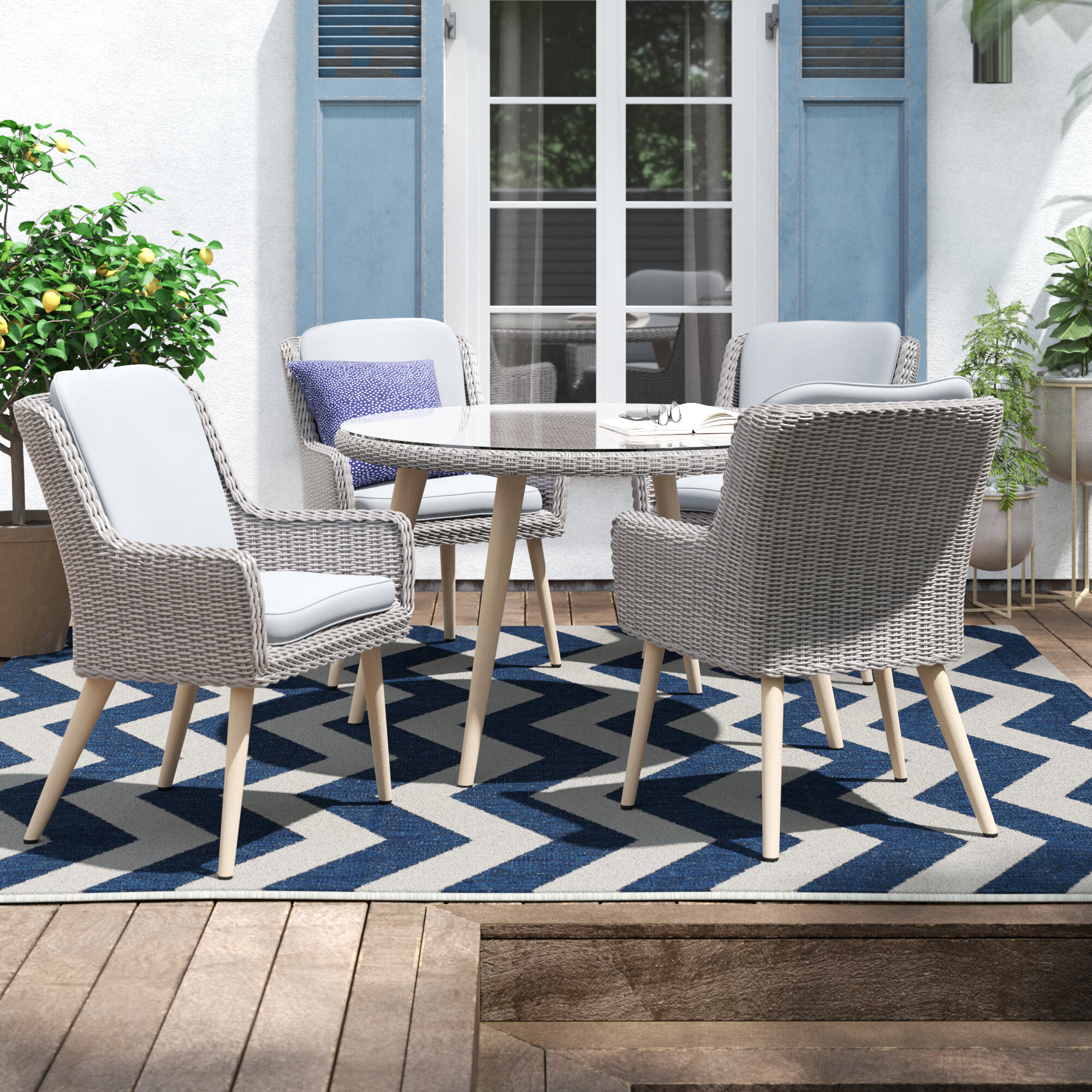 Ebern Designs Marchagee Patio Furniture Piece Rattan Sofa Seating