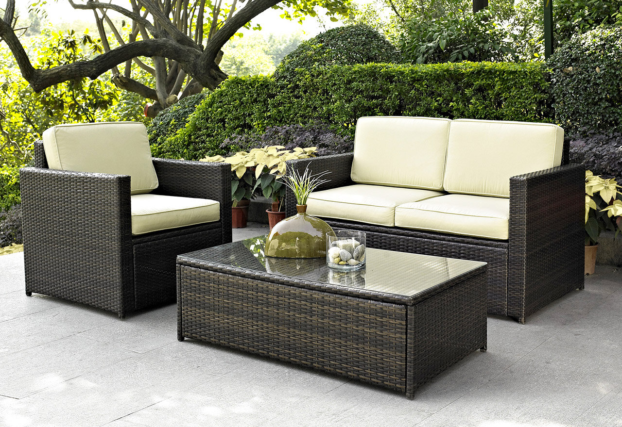 Ebern Designs Marchagee Patio Furniture Piece Rattan Sofa Seating