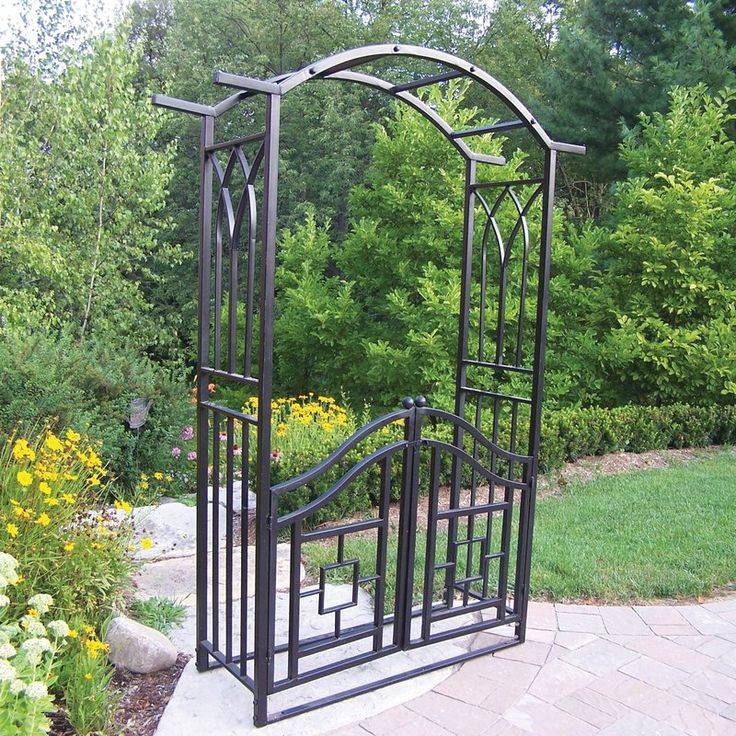 Wrought Iron Garden Arch Gate Combination Arbor Trellis