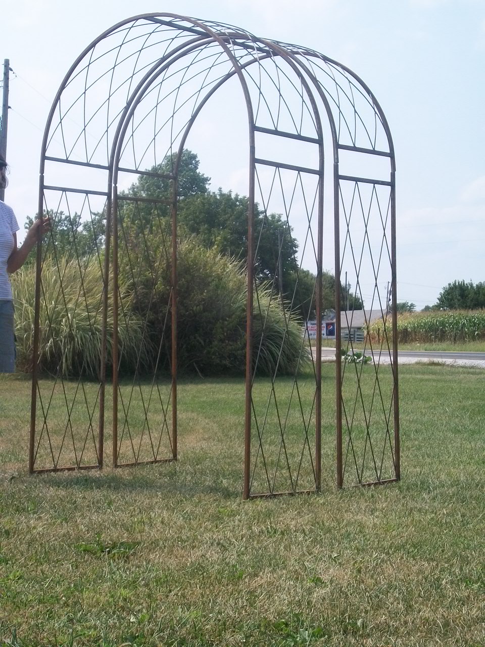 Huge Wrought Iron Square Garden Trellis Wide