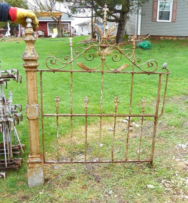 Antique Beautiful Wrought Iron Double Swing Garden Gates