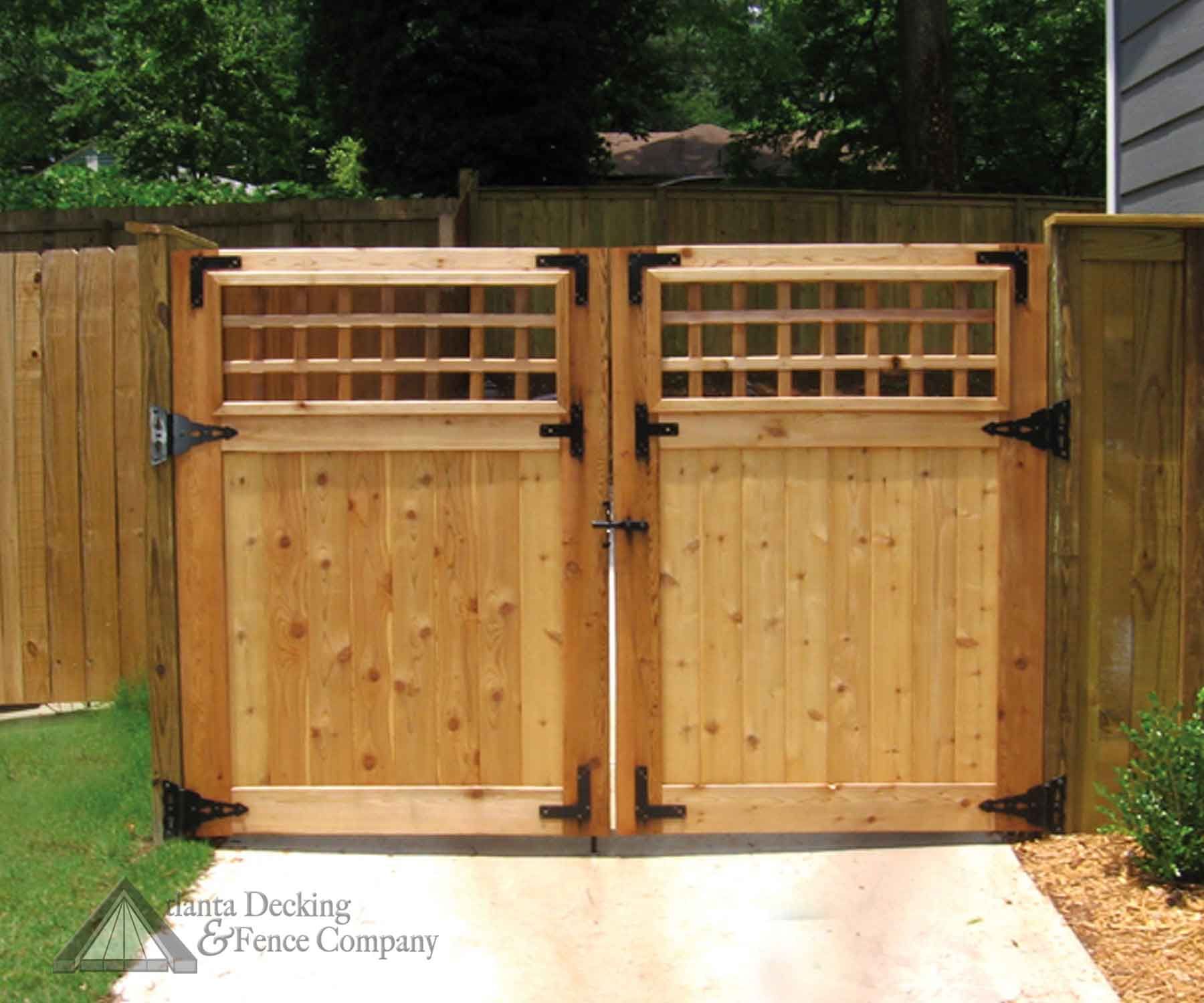 Double Wooden Gates Privacy Fence Inc