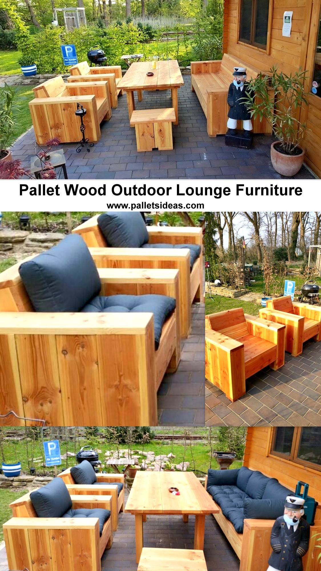 Pallet Wood Outdoor Lounge Furniture Pallet Ideas