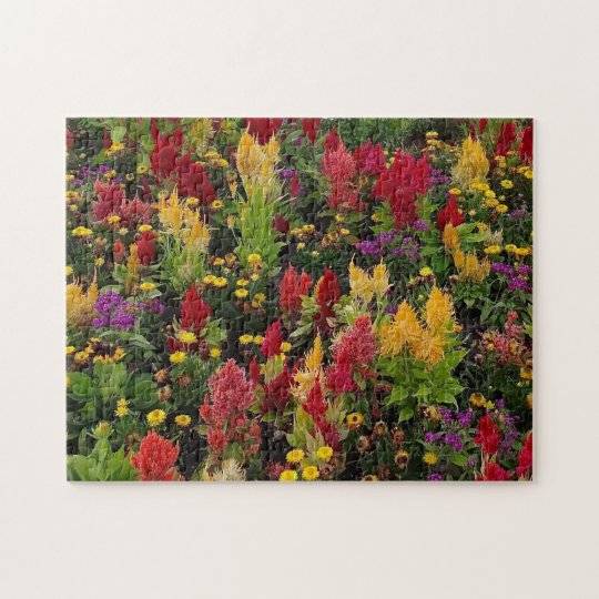 Colorful Flower Garden Photo Jigsaw Puzzle