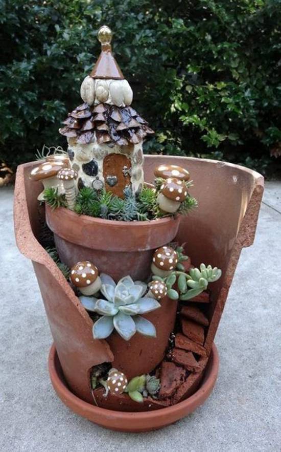 Fairy Garden Broken Pot Fairy Garden Flower Pot