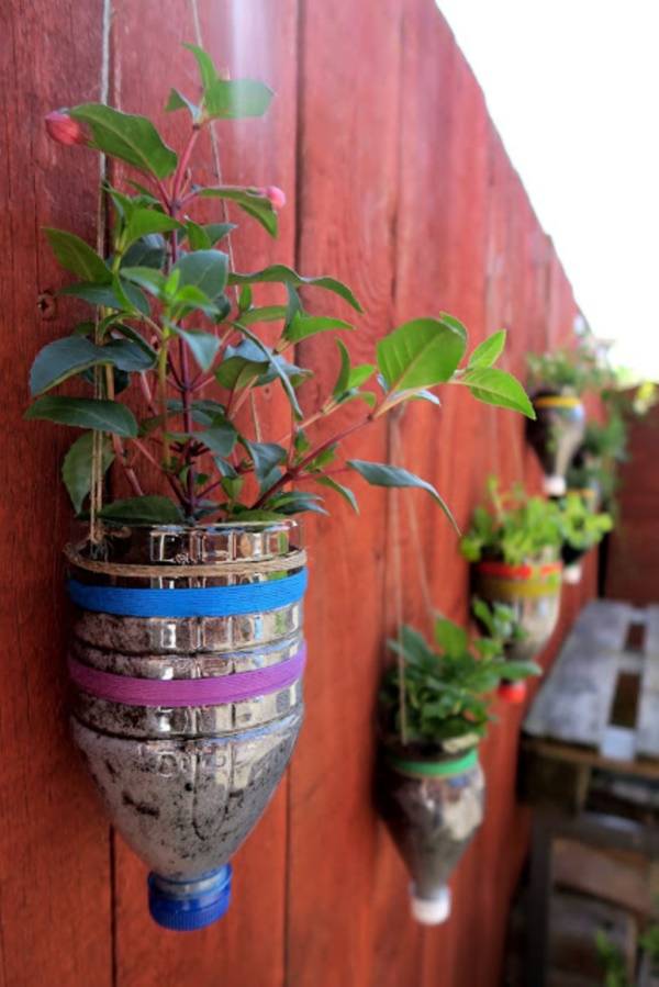 Creative Make Recycled Water Bottle Garden Art