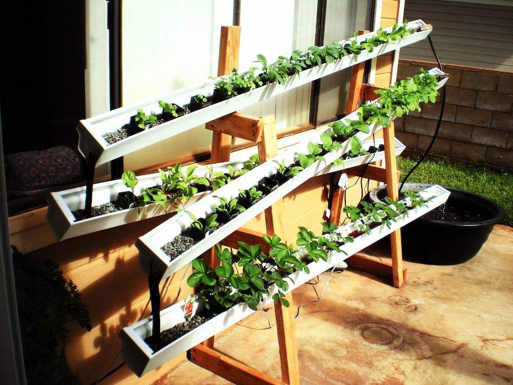 Easy And Neat Rain Gutter Garden Ideas