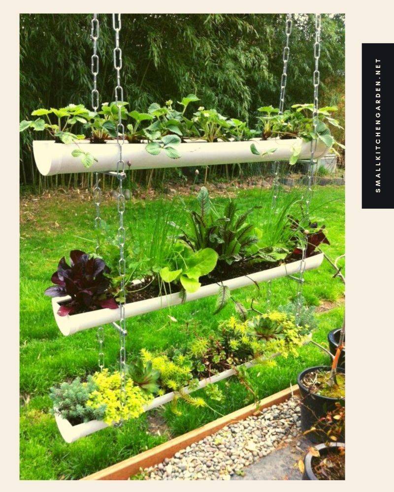 Vertical Diy Rain Gutter Garden Ideas