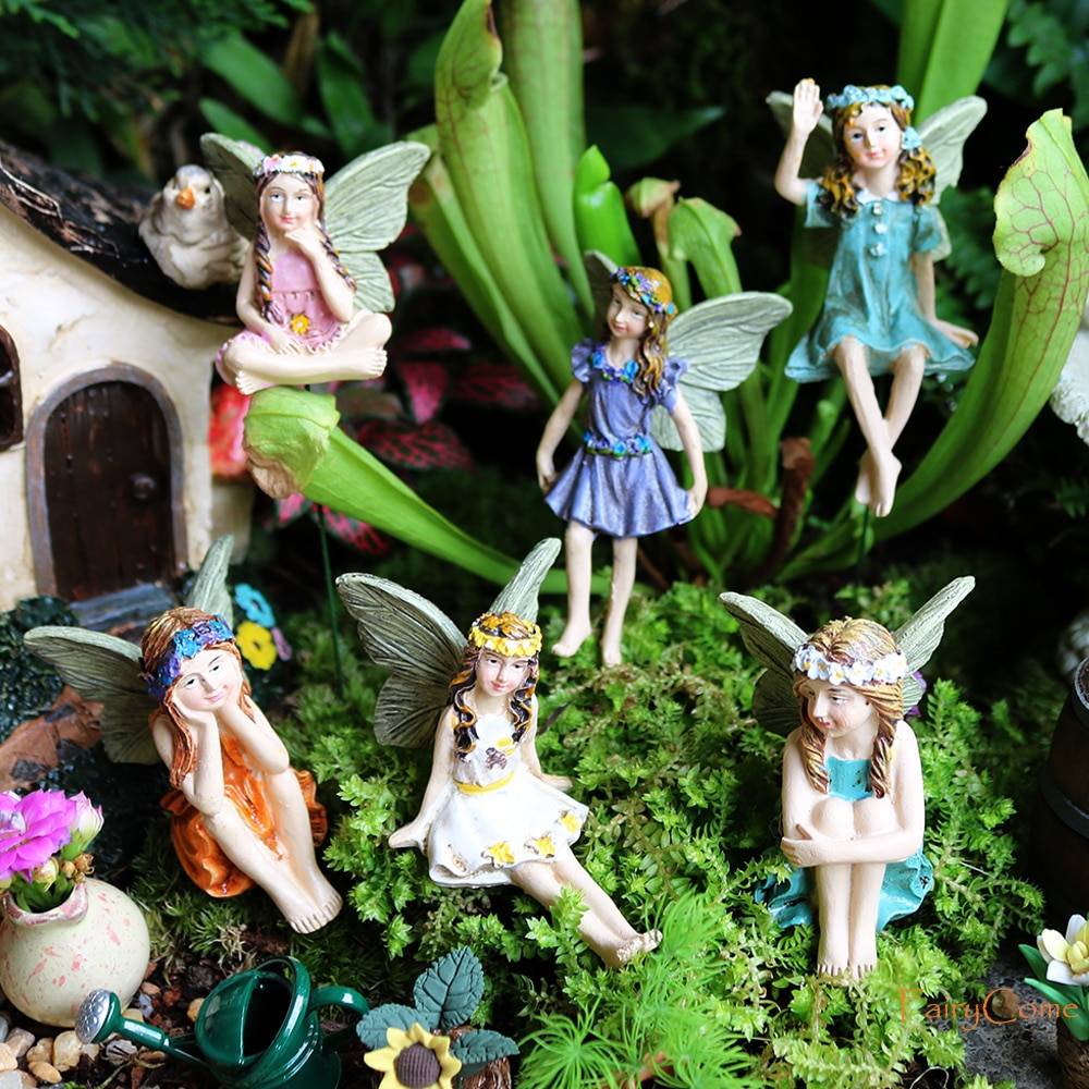 Fairy Frog Resin Garden Ornament Fairy Statue Figurine Outdoor