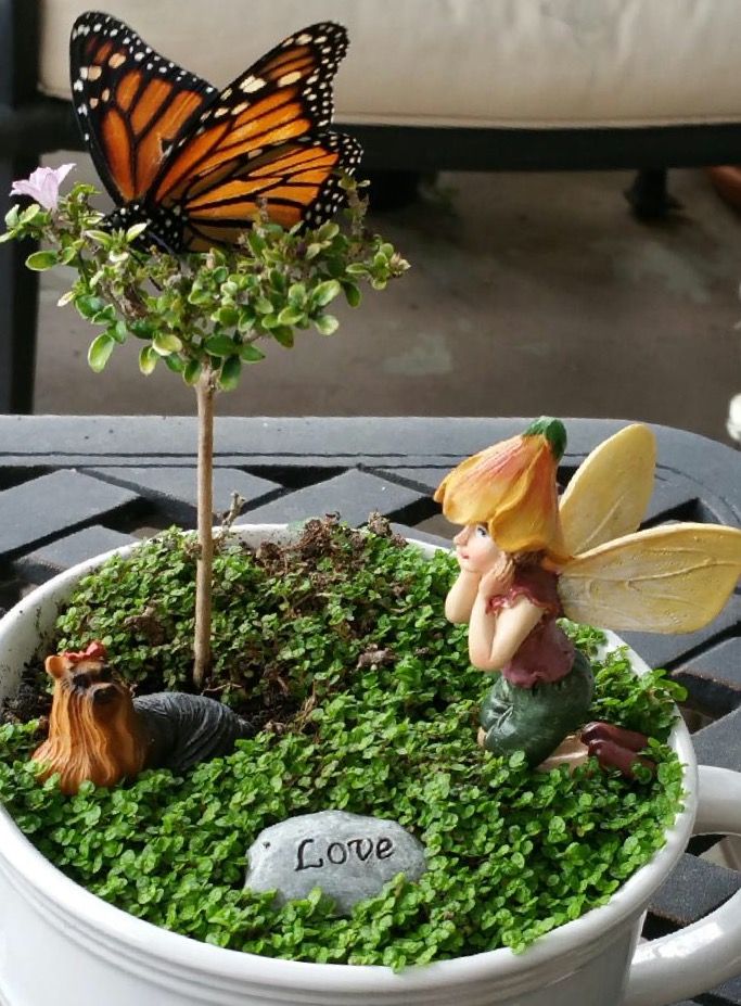 Yellow Fairy House Butterfly Fairy House Birdhouse Fairy