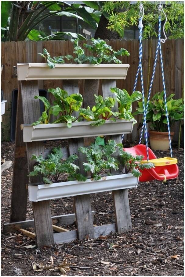 Vertical Diy Rain Gutter Garden Ideas