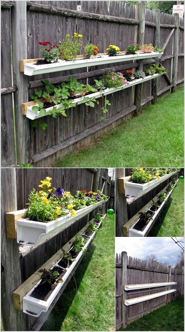 Vertical Diy Rain Gutter Garden Ideas