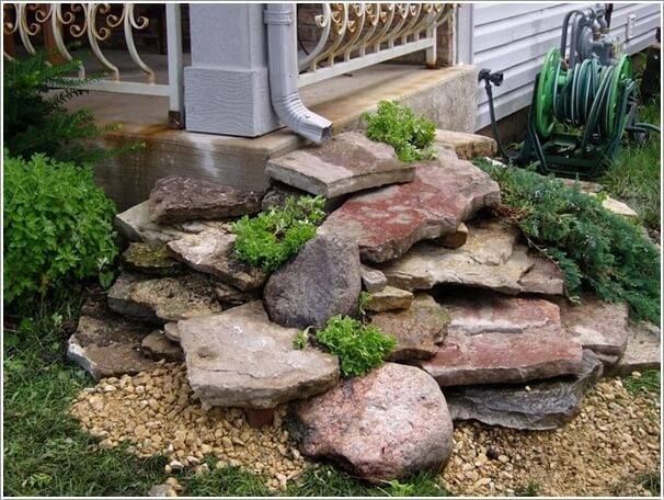 A Decorative Downspout Landscape